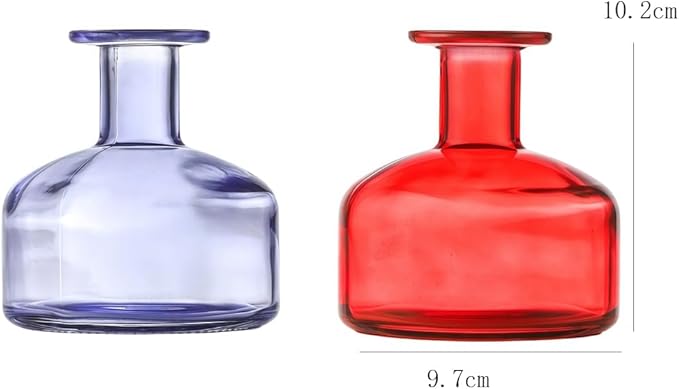 Clear Empty Glass Reed Diffuser Bottles,300ml Refillable Diffuser Bottle for Essential Oils,Aromatherapy Container for DIY Replacement Diffuser,Fragrance Decoration,Crafts Decor,Small Flower Vase