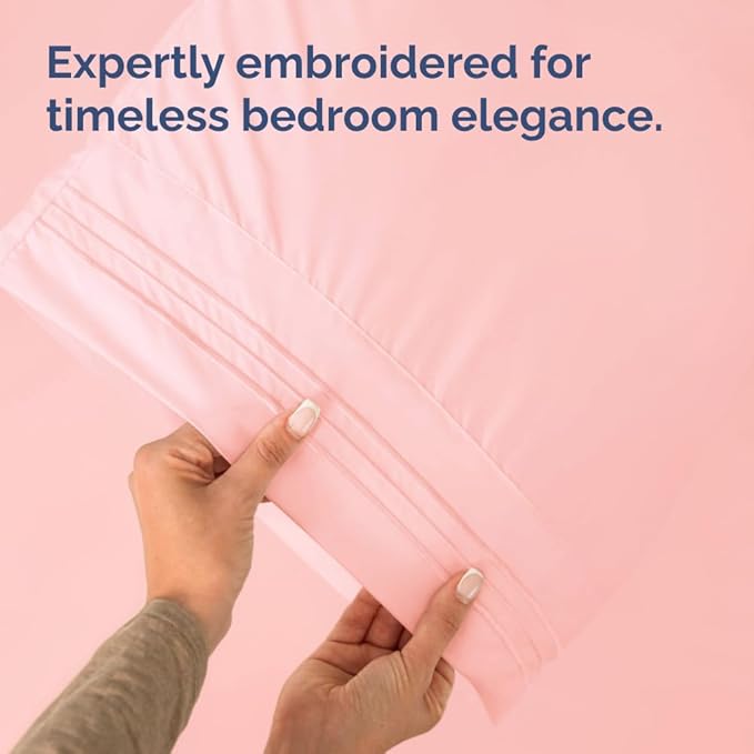 Body Pillowcases Set of 4-20x54 Long Body Pillow Case - Soft Body Pillow Cover for Sleeping & Side Sleepers - Comfy, Breathable & Fade Free - Machine Washable with Envelope Enclosure - (Baby Pink)