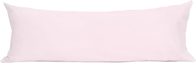 Sunflower Body Pillowcase 100% Cotton Long Pillow Cover/Case Envelope Closure 1 Pack, 20×54 inches Light Pink, Soft and Breathable
