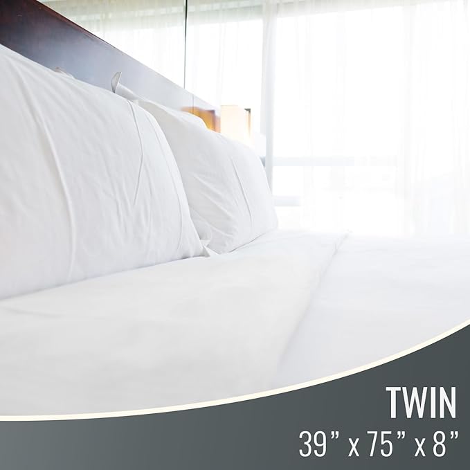 DMI Mattress Protector Twin 2 Pack - Waterproof, Fitted, Noiseless, Soft & Breathable, 39" x 75" x 8", White