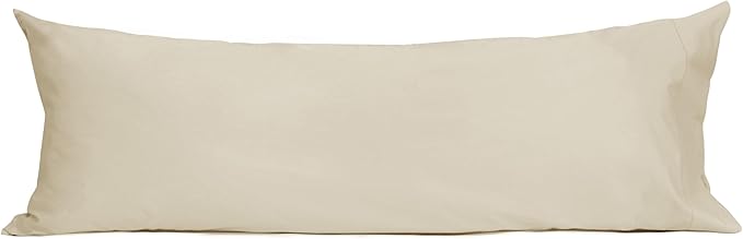 Sunflower Body Pillowcase 100% Cotton Long Pillow Cover/Case Envelope Closure 1 Pack, 20×54 inches Light Brown, Soft and Breathable