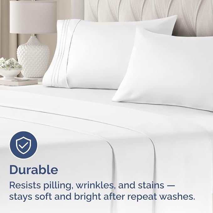King Standard Pillow Cases Set of 2 - Ultra-Soft Hotel Quality Pillowcase Covers - Comfy, Cozy & Fade Free - Wrinkle Resistant - Machine Washable Pillow Protectors - 2 Piece Set - King Standard White