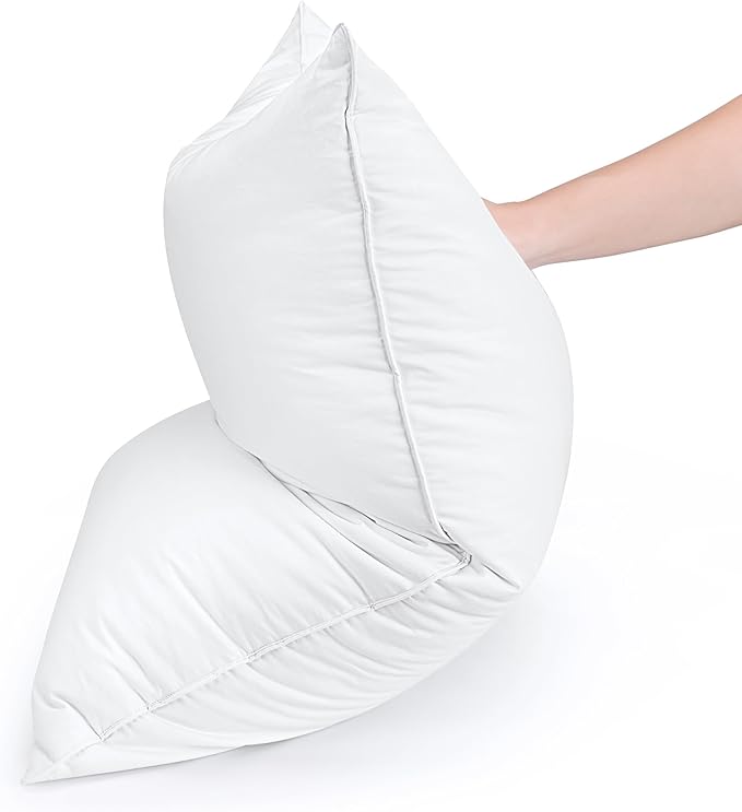 White Goose Down Pillow - Luxury Hotel Bed Pillow with Natural 1000+ Fill Power, Natural Goose Feather Pillow for Sleeping, 600 Thread Count Cotton Shell, Queen Size- Soft, 1 Pack