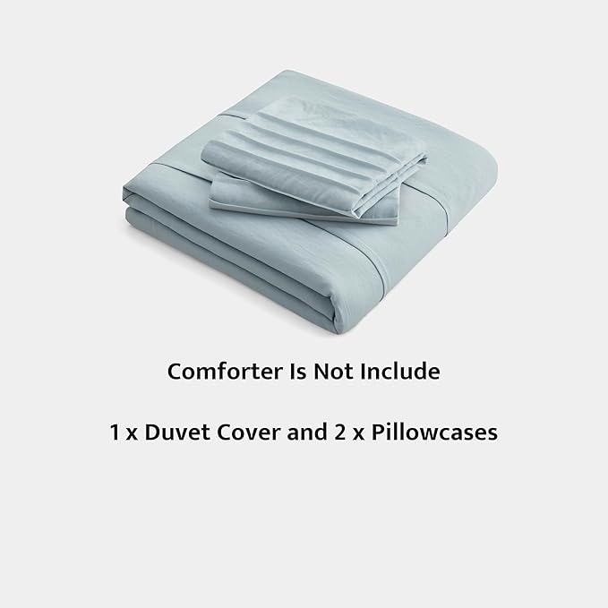 Oli Anderson Cornflower Blue Duvet Cover King Size - Pleated King Duvet Cover, 3PCS Soft and Breathable Textured Bedding Set with Zipper Closure(Cornflower Blue,104"x90")
