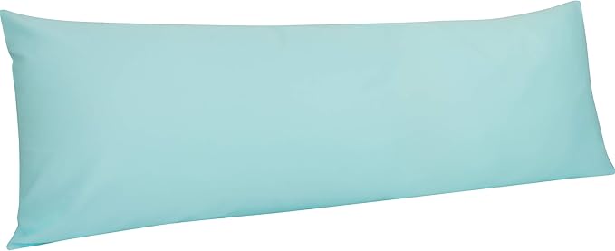 NTBAY Egyptian Cotton Body Pillowcase - 500 Thread Count Cotton Body Pillow Cover - Soft and Breathable Envelope Closure Body Pillowcase for Adults, 20x54 Inches, Aqua