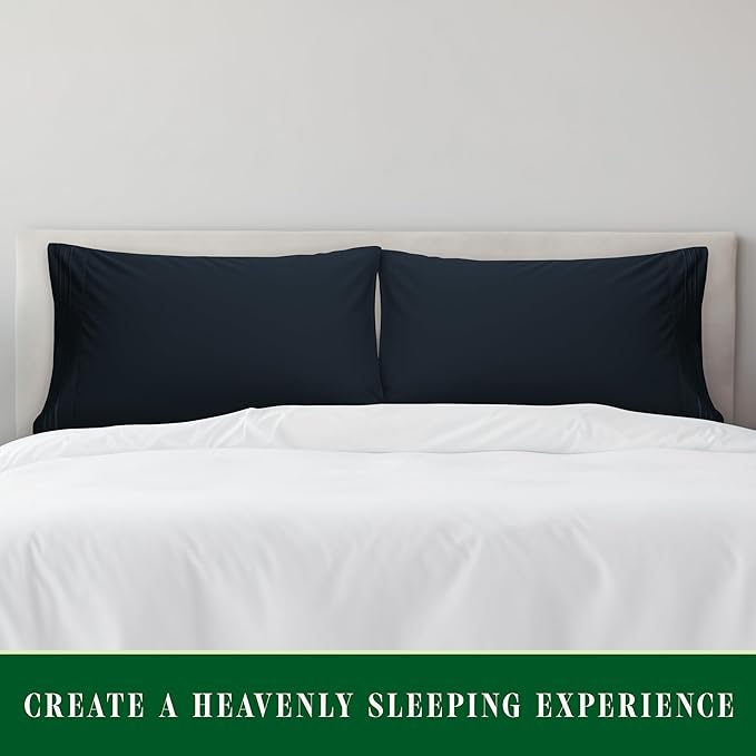 Elegant Comfort Luxury Ultra-Soft 2-Piece Pillowcase Set - 1500 Premium Hotel Quality Microfiber Double Brushed - Wrinkle Resistant, Standard/Queen, Black