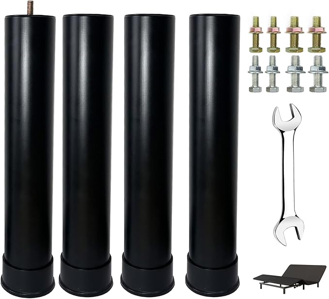 Benbuoo Bed Frame Legs Replacement for Adjustable Base Platform Screw in Support Parts Replaceable Bolts M8 M10 and More Thread Heavy Duty Metal Furniture 13 Inch（4 pcs）