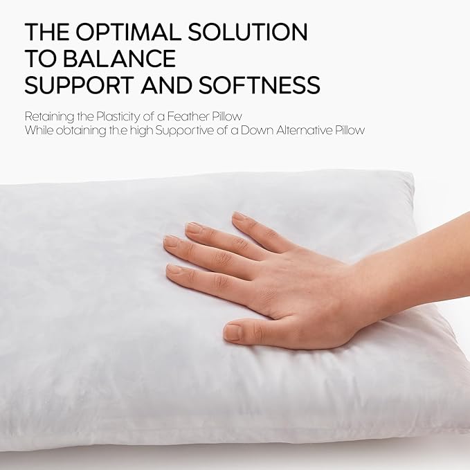 14x20 Feather Lumbar Pillow Insert, Decorative Throw Pillow Insert for Covers, Fuller Fit with Soft Support for Bed and Couch