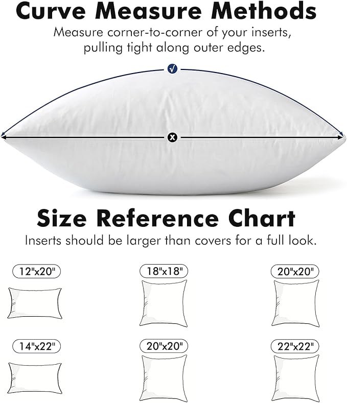 MIULEE 26 x 26 Goose Feather Down Pillows with 100% Cotton Cover, Set of 2 Soft Fluffy Decorative Pillow Inserts for Sofa Bed Couch Living Room White