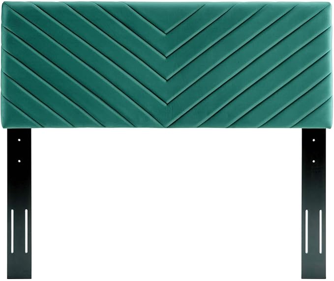 Modway Alyson Chevron Tufted Performance Velvet Full/Queen Headboard, Teal, MOD-6144-TEA