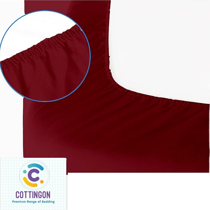 Top Split King Fitted Sheet for Adjustable beds,Half Split King Fitted Sheet for Adjustable beds only Split Down 34 inches from The Top,Split Head Flex King Sheet (Burgundy)