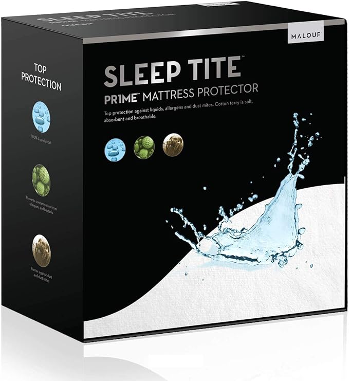 SLEEP TITE non-staining 99.99% Waterproof Mattress Protector - 15-Year U.S. Warranty - Vinyl less - Split King