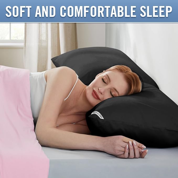 Piwaal Luxury Hotel Pillows for Sleeping 4 Pack,Bed Pillows Queen Size Set of 4,Down Alternative Filling,Pillows for Back,Stomach and Side Sleepers