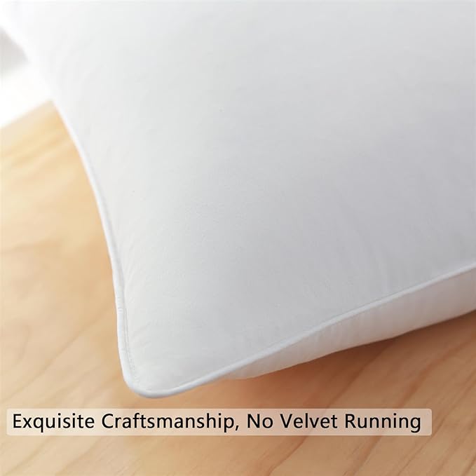 SleepMan Throw Pillow Inserts 16" x 26" (Pack of 2, White) Down Feather Pillow Stuffer Premium Decorative Pillows for Sofa Couch Bed