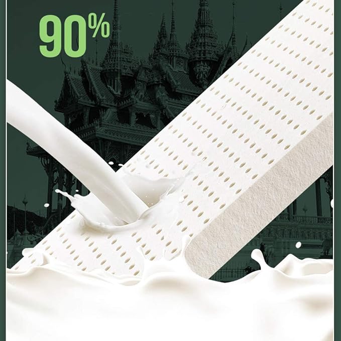 Natural Latex Mattress Topper for Back Pain Relief - Medium Firm Double Bed Pad, Pressure Relief & Removable Cover for Ultimate Comfort & Support