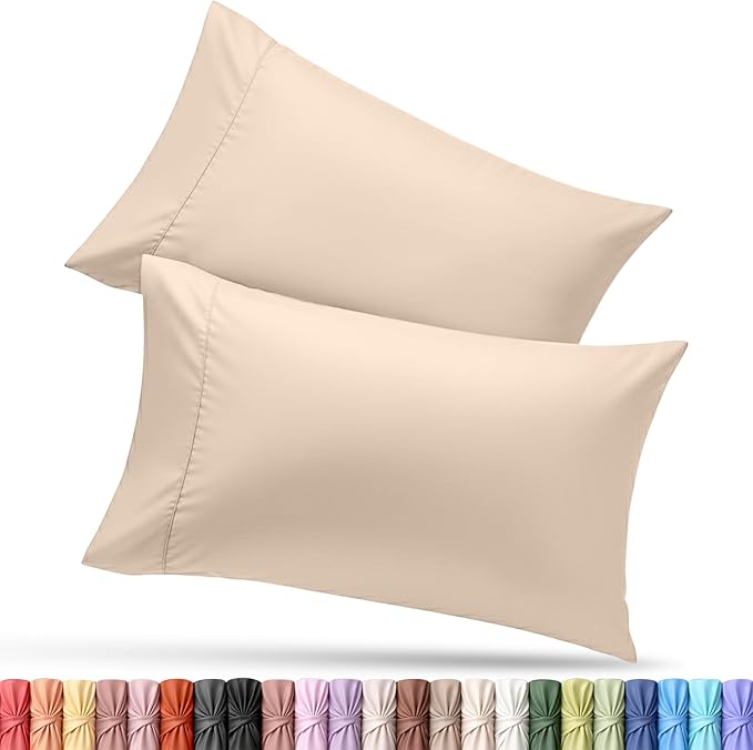 Utopia Bedding King Pillow Cases - 2 Pack - Envelope Closure - Soft Brushed Microfiber Fabric - Shrinkage and Fade Resistant Pillow Covers King Size 20 X 40 Inches (King, Beige)