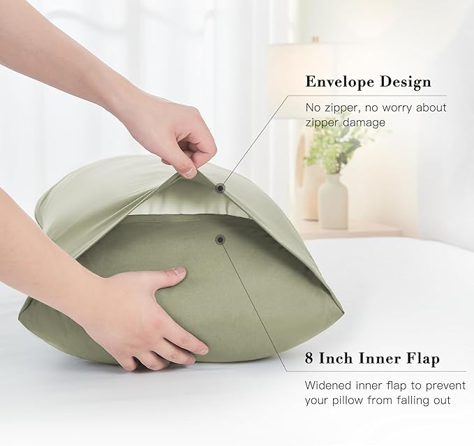DOWNSTORIA Body Pillow Cover, Ultra Soft Microfiber Long Pillowcase, Envelope Closure Large Pillow Cases 20x54 inch (Sage Green)