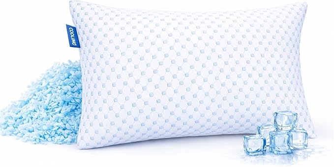 Nestl Cooling Pillow for Sleeping 1 Pack, Luxury Shredded Memory Foam Pillows Standard Size, Adjustable Cold Gel Pillows for Hot Sleepers Supportive Cool Pillow for Side Back Stomach Sleepers