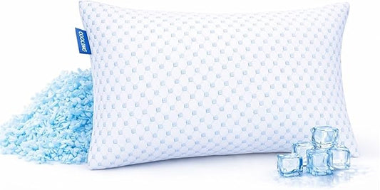 Nestl Cooling Pillow for Sleeping 1 Pack, Luxury Shredded Memory Foam Pillows Standard Size, Adjustable Cold Gel Pillows for Hot Sleepers Supportive Cool Pillow for Side Back Stomach Sleepers