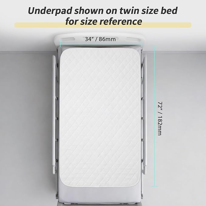CoolShields Waterproof Bed Pads Incontinence Washable Reusable Bedwetting Mattress Protector Pad for Kids, Adults, Elderly, and Pets 34'' x 72'' (1 Pack)