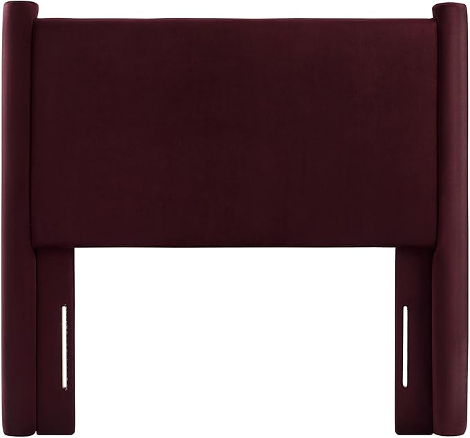 Modway Rael Twin Upholstered Headboard with Pillars in Mulberry – Velvet Headboard – Stain-Resistant Performance Velvet Headboard for Twin Beds