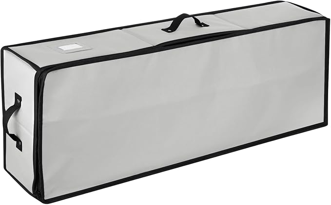 Hearth & Harbor Wrapping Paper Storage Container - Christmas Storage Bag with Interior Pockets - Gift Wrap Organizer Fits Up to 22 Rolls of 40" - Tear Proof, Silver