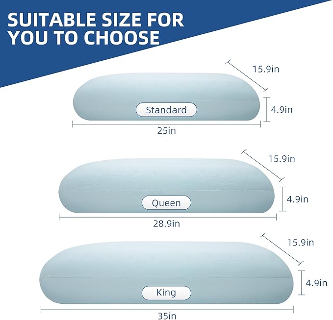 HIMOON Cooling Memory Foam Pillow, Bed Pillow for Sleeping, King Size, Breathable Memory Foam, Premium Support with Washable Cover for Back, Side and Stomach Sleepers (1 Pack)