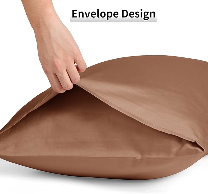 Warmstar Cotton Body Pillow Cover 1 Pack, 600 Thread Count Body Pillow case 20"x54", Long Body Pillow Case Cover Soft Breathable with Envelope Closure,Coffee Brown