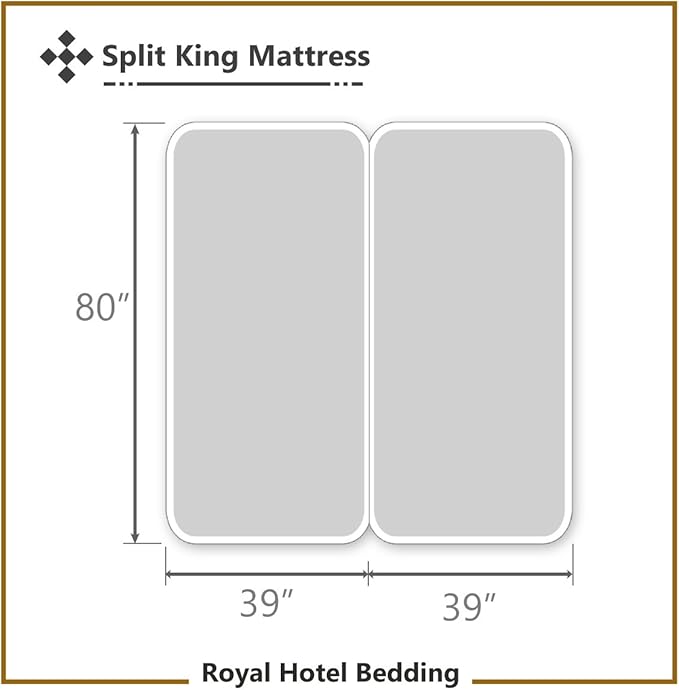 Royal Hotel Bedding Abripedic Crispy Percale Sheets, 300-Thread-Count, 5PC Solid Sheet Set, 100% Cotton, Up to 18 Inch Deep Pocket, Split-King, Ivory