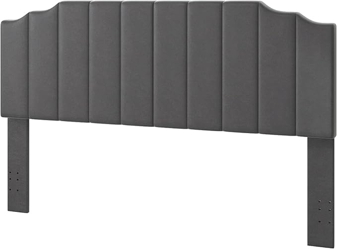 Befurtori King Size Headboard Only, Velvet Wall Mounted Headboard King/California for Adjustable Bed Modern Upholstered Head Board Easy Assembly, Dark Gray