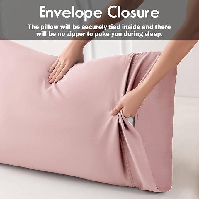Pillowcases Queen Size 2 Pack, Cooling Pillow Cases with Envelope Closure, Cool & Breathable Pillow Cover for Hot Sleepers and Night Sweats, 20" x 30"