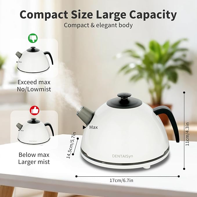 DENTAISyn Aroma Diffuser,400ML Large Essential Oil Diffuser: Ultrasonic Cool Mist Humidifier, 14-Hour Long-Lasting Aromatherapy,7 Color Lights, Auto-Off for Home/Bedroom/Yoga (Minimalist White)