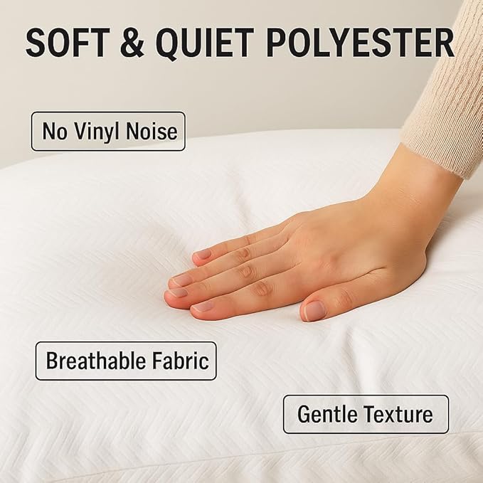 2-Pack Zippered Pillow Protectors – Standard Size 20x26, Soft Quiet Polyester Covers, White – Dependable Industries Inc. Essentials