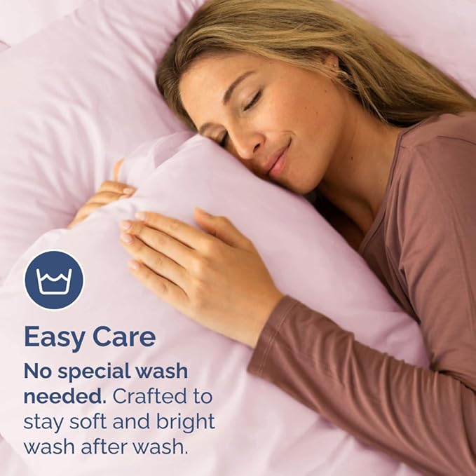Standard Pillow Cases Set of 2 - Ultra-Soft Hotel Quality Pillowcase Covers - Comfy & Wrinkle Free - Stain and Fade Resistant - Machine Washable Pillow Protectors - 2 Piece Set, Standard Lavender Pink