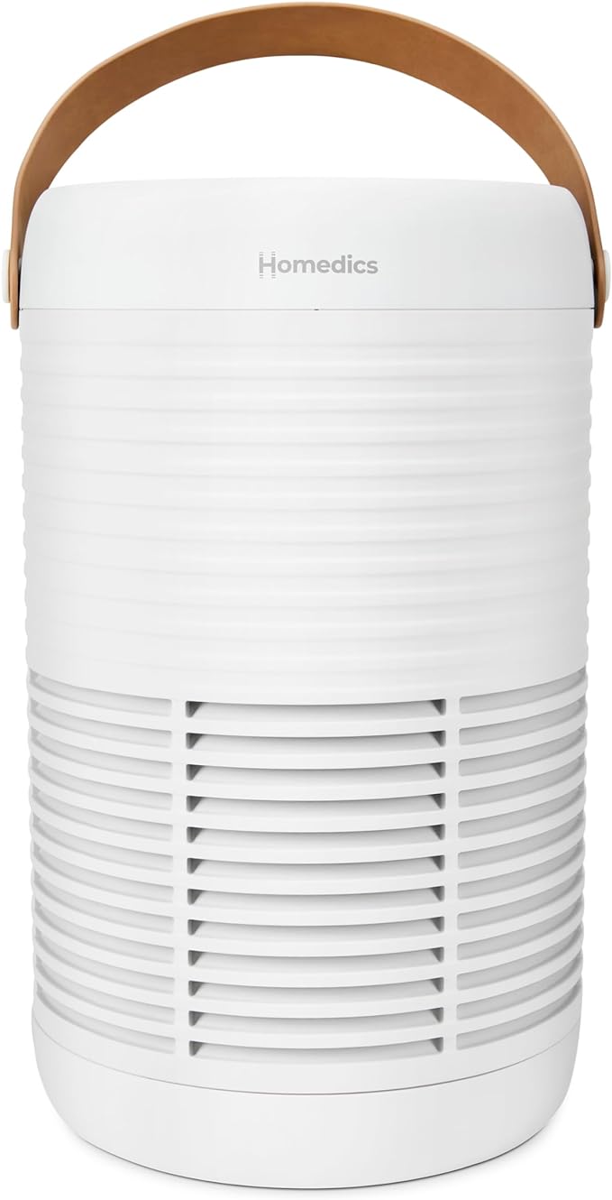 Homedics 3-1 Air Purifier For Home, Office and Bedrooms. 975 Sq Ft of Coverage/Hour. True HEPA Filtration, Activated Carbon Filter, Prefilter, Reduces Bacteria, Virus, Mold, Odors, Medium Rooms