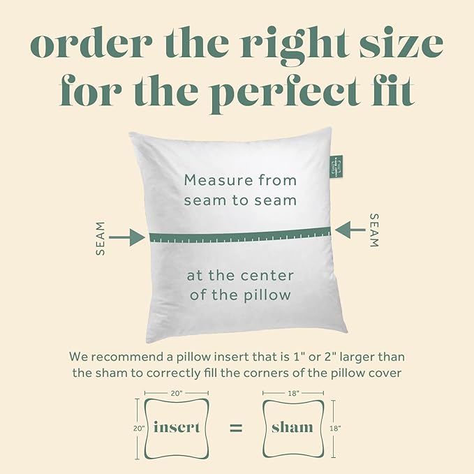 ComfyDown 26x26 Throw Pillow Insert, Down & Feather Fill, 100% Cotton Cover, Made in USA – Premium Soft Decorative Pillow Form Sham Stuffer for Bed, Sofa & Couch