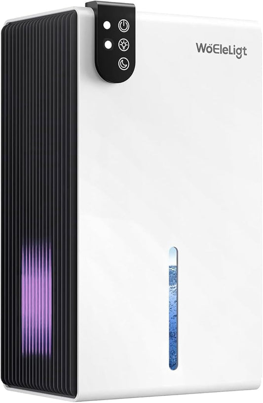 Dehumidifier for Home (85 OZ,1000 sq ft) Small Dehumidifiers for Basement, Auto Shut-Off, Sleep Mode, 7 Color Light, Quiet Dehumidifier for Bedroom, Bathroom, Living Room with Drain Hose(Sliver White)