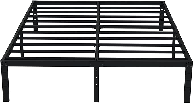 EMODA 14 Inch King Bed Frame No Box Spring Needed, Heavy Duty Metal Platform with Steel Slats, Noise Free, Easy Assembly, Black