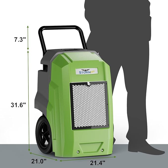 ALORAIR 180 Pints LGR Industrial Dehumidifier with Pump and Drain Hose, Portable Commercial Dehumidifier with Wheels for Home, Basements, Garages, and Job Sites, 6-Year Warranty, Green