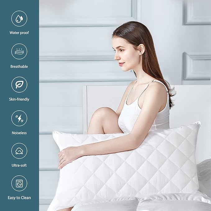 UNILIBRA Waterproof Pillow Protector Quilted Standard Size(21"X27")