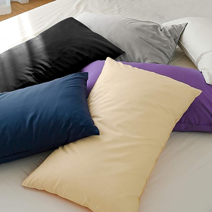 FLXXIE King Pillow Cases Set of 2, Soft Microfiber Pillow Covers with Envelope Closure, Wrinkle, Fade and Stain Resistant Pillowcases, 20x36, Light Grey