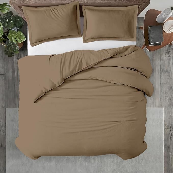 Kotton Culture 1 Pc 120"x120" Duvet Cover Super King Plus/Super Oversize King Size 100% Egyptian Cotton - 600 TC Comforter Cover, Zipper Closure & Corner Ties - Fits Only Extra Large Inserts - Taupe