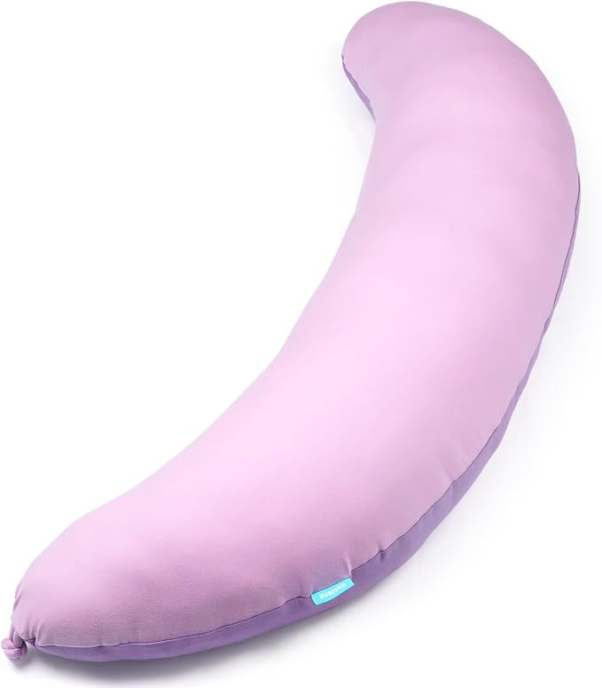 BYRIVER 43" Pink Purple Cute Body Pillow for Side Sleeping Women Girl, C Shaped Pregnancy Pillow for Neck Shoulder Hip Pain Relief, Pillow Between Knee Leg, Gifts for Mom (Zi-XL)