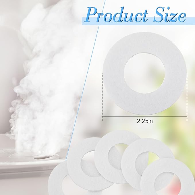 Maitys 48 Pieces Mini Diffuser Refill Pads Microfiber Absorbing Pads Circle Essential Aromatherapy Sheets Round Refill Aroma Pad for Oil Fan Humidifier Filter Diffusers Spa Room Home Car