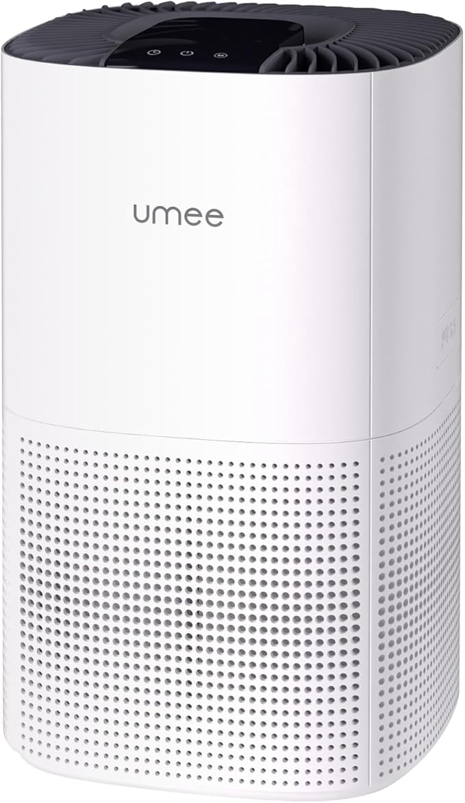 Air Purifier for Home Bedroom, Circulating Air for Room Up to 540 ft², Sleep Mode with 24 dB Quiet, 4 Modes, 12 H Timer, Portable for Office, Dorm, Kitchen, Living Room, White
