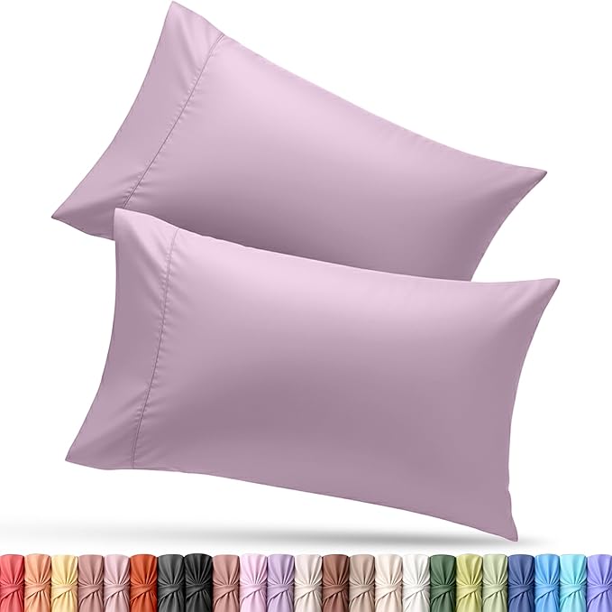 Utopia Bedding King Pillow Cases - 2 Pack - Envelope Closure - Soft Brushed Microfiber Fabric - Shrinkage and Fade Resistant Pillow Covers King Size 20 X 40 Inches (King, Lavender)