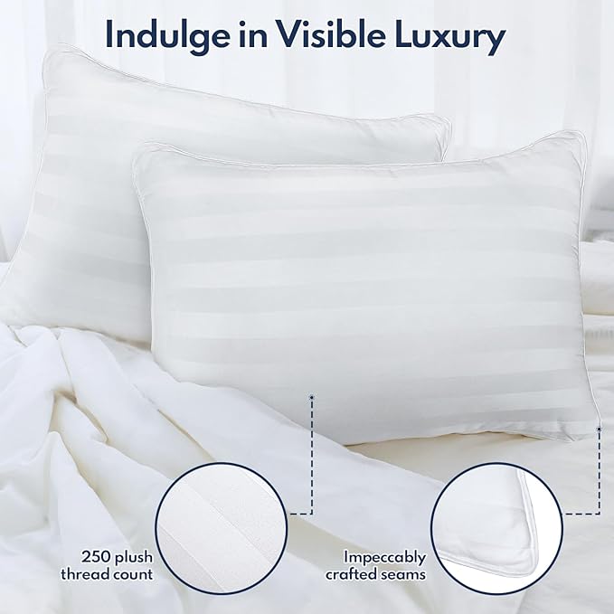 DIORIS King Pillows Set of 2 - Bed Pillows for Sleeping, Cooling Down Alternative Pillow, Medium Firm for Side Back Stomach Sleepers, Hotel Quality, Machine Washable