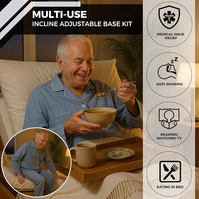 Boyd Sleep King/Cal-King Adjustable Bed Kit – Turn Your Mattress & Frame Into Heads-Up Adjustable Base, Powerful Motor, Wireless Remote, Head Incline, Easy Assembly, Zero Clearance Design
