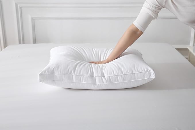 Maxi Deluxe Queen Size Bed Pillow – Ultra Soft & Comfortable – Versatile for Side, Back & Stomach Sleepers – 300TC Cotton Top – Single Pack – (Queen Size Pillow is 20 x 30)