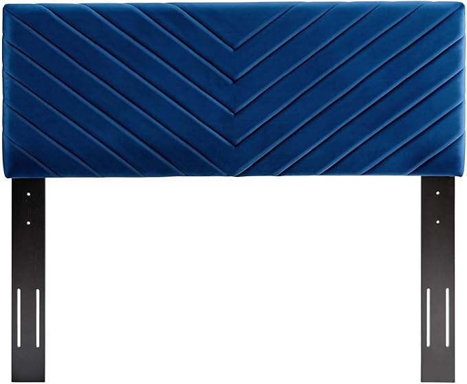 Modway Alyson Chevron Tufted Performance Velvet Full/Queen Headboard, Navy